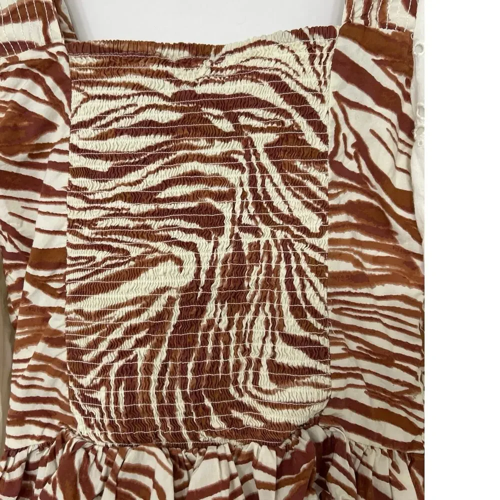 Anthropologie Love The Label Puff Sleeve Eyelet Smocked Top XS Boho Cottage